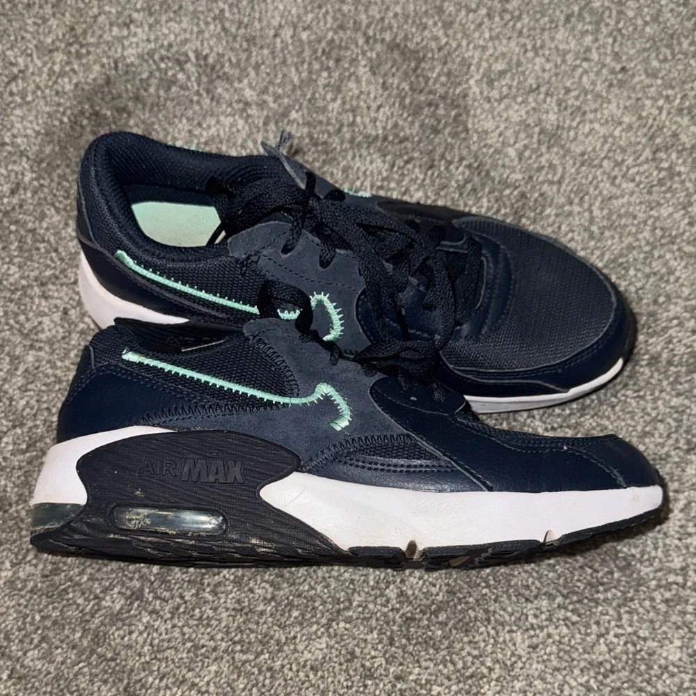 Nike Air Max Dark Blue and Light Green Sneakers